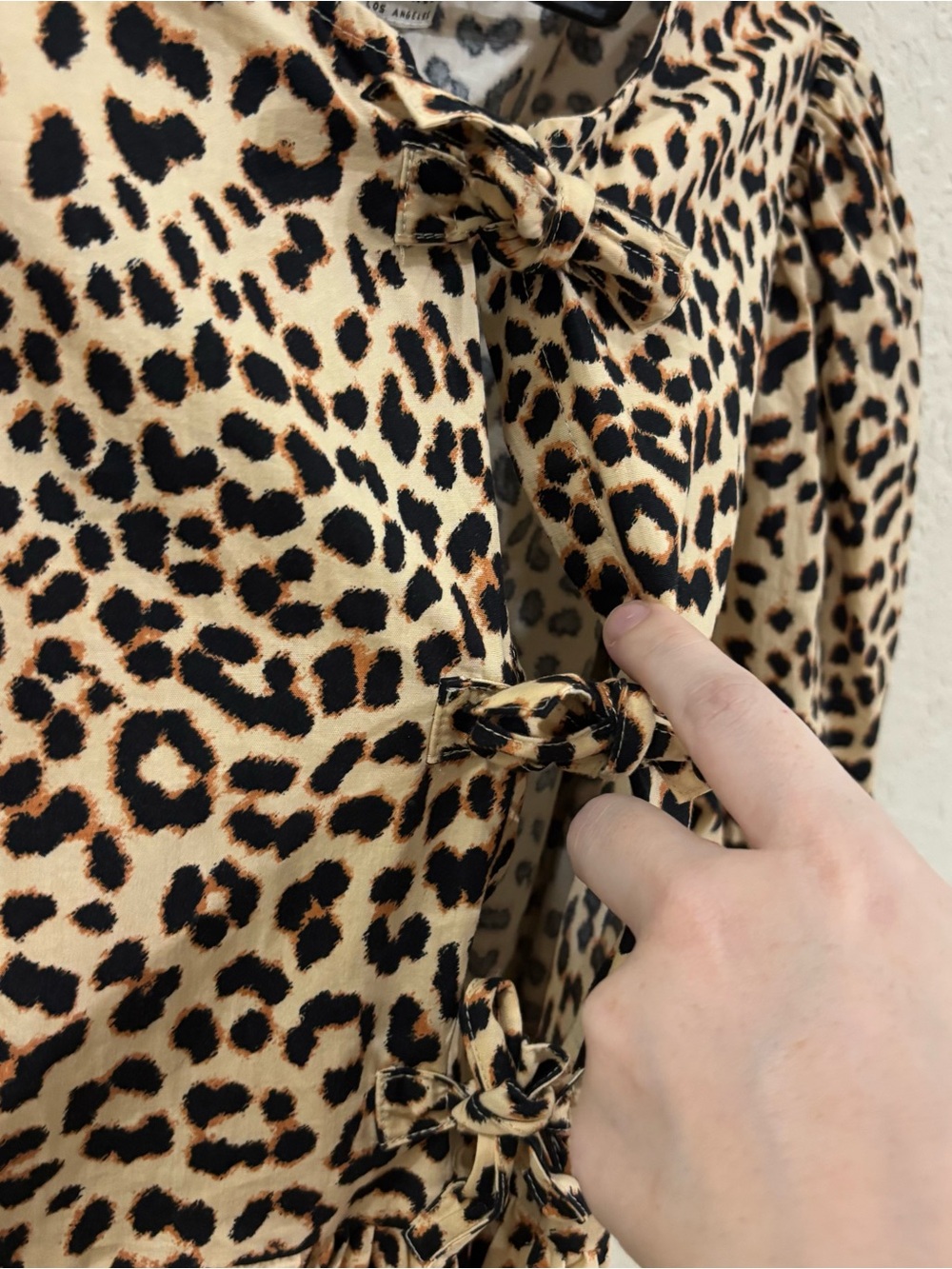 Band of the Free Leopard Print Bow-Front Puff Sleeve Mini Dress - Picture 7 of 8